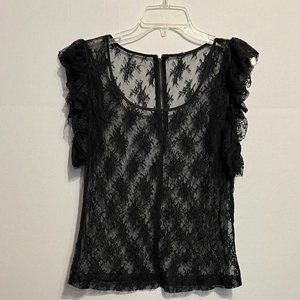 3 for $20. Black Lace Golden Back Zipper short ruffles Sleeves size M.